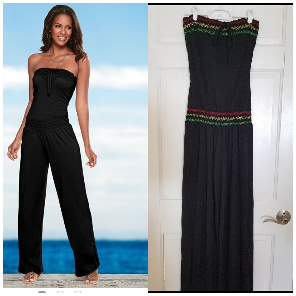 Smocked bandeau jumpsuit